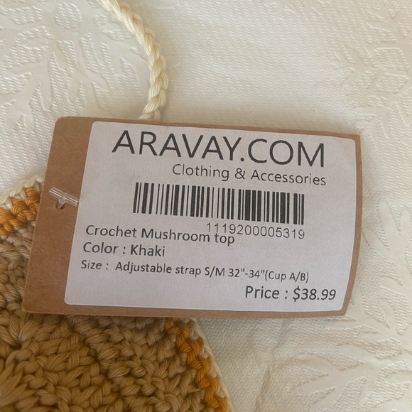 Aravay Crochet Mushroom Top. New with Tags. unique and hand crafted. - Picture 2 of 6